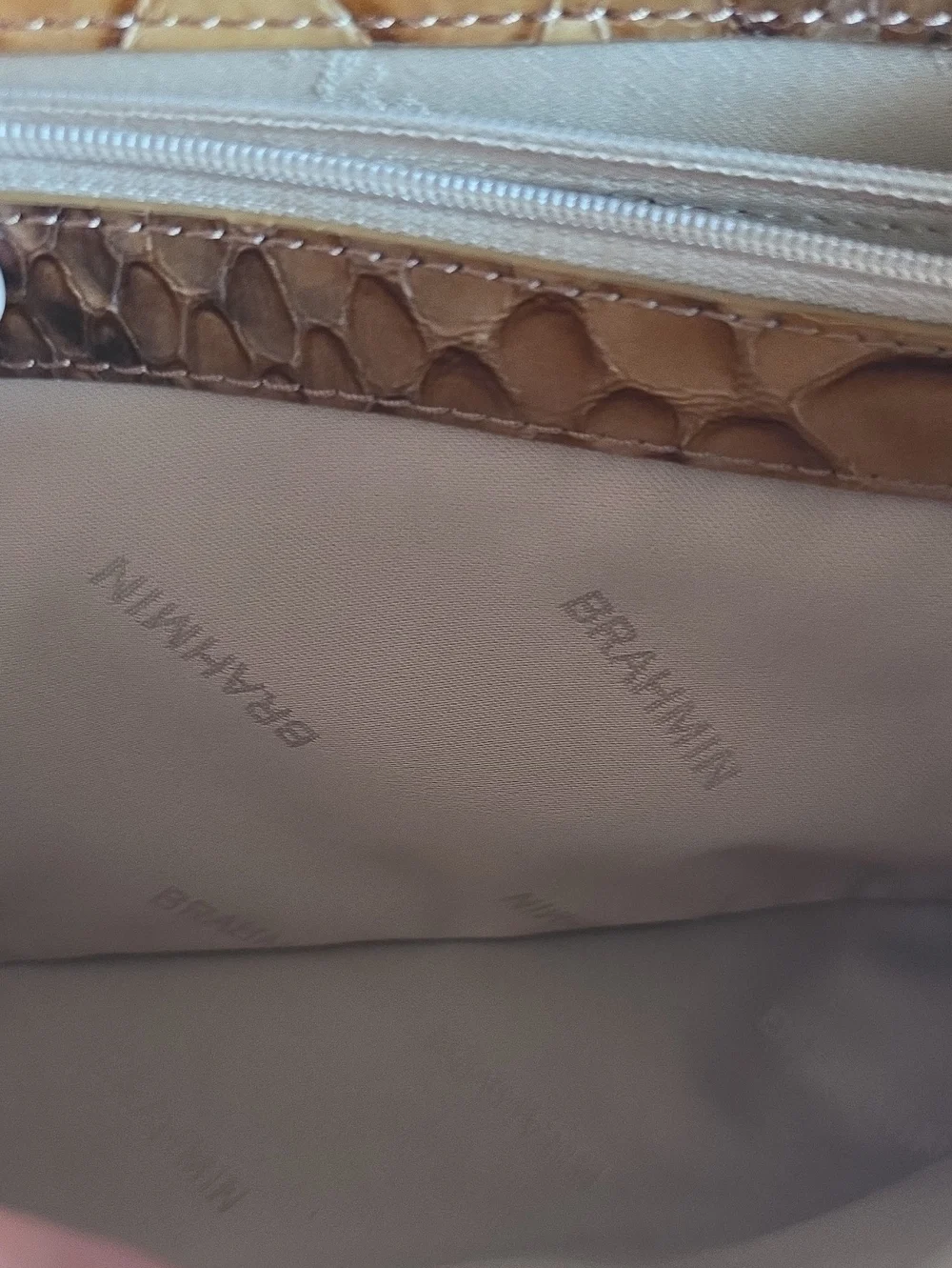 Brahmin Rosalie Shoulder Bag Macchiato Mansuri Python Snake Print NWT